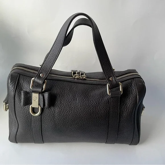 Gucci Leather Handbag Dark Brown Authentic - Picture 2 of 16